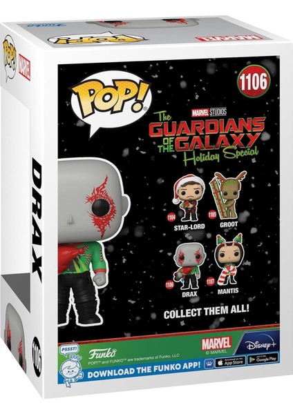 Pop! Marvel: Galaksinin Koruyucuları Tatil Özel, Drax, 9,5 cm Koleksiyonluk Vinil Figür