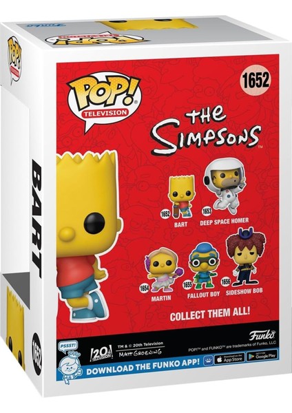 Pop! Simpsons Bart Simpson Vinil Figür 9,5 cm Koleksiyonluk Hediye