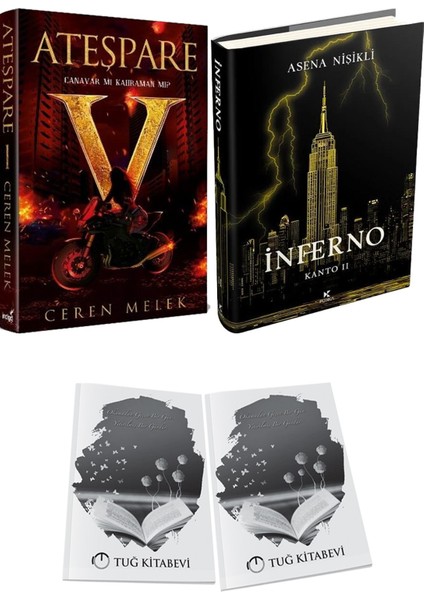 Inferno 2 Ciltli ve Ateşpare 1 Canavar Mı Kahraman Mı? Ciltli Ceren Melek 2li Set + Hediyeli