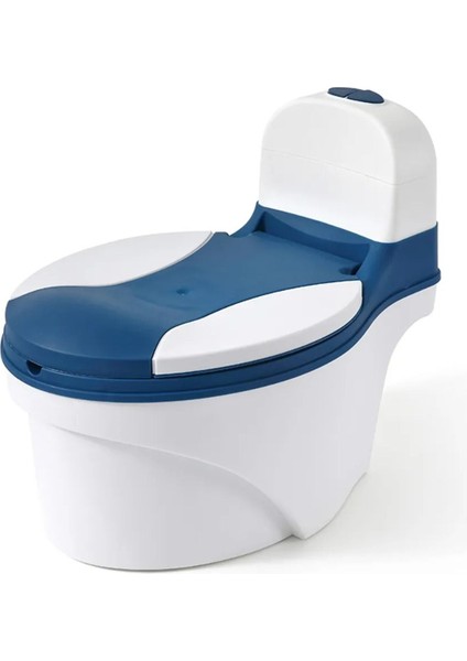 Mavi Tuvalet Eğitimi Koltuğu – Ergonomik, Kaymaz ve Mendil Dağıtıcılı