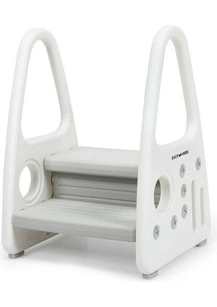 Gri 2-Basamaklı Tabure,ayarlanabilir Platformlu, Güvenli ve Dayanıklı