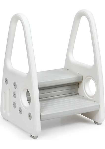 Gri 2-Basamaklı Tabure,ayarlanabilir Platformlu, Güvenli ve Dayanıklı modelleri