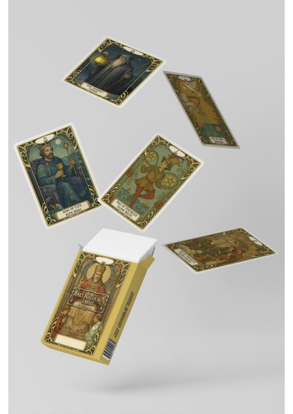 78 Kartlı Golden Art Nouveau Özel Tasarım 12X8 cm Klasik Tarot Destesi Tarot Kartları fiyatları