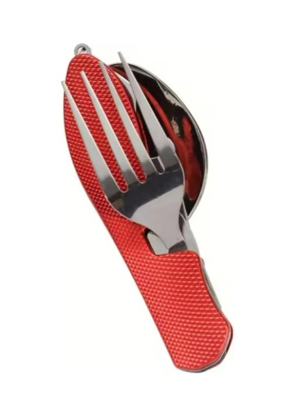 Paslanmaz Çelik Kamp Outdoor Çatalı Bıçak Kaşık Konserve Açaçağı Şişe Açaçak Yemek Seti 175X40 mm