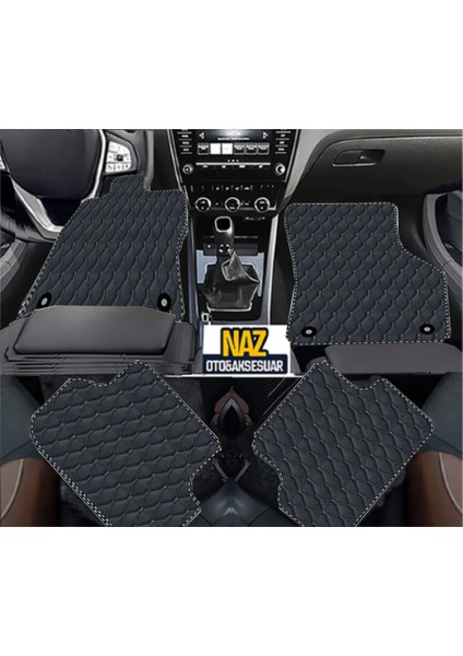 Opel COMBO-D-2012-2018-TKM Uyumlu Siyah Dikişli Siyah Deri Paspas