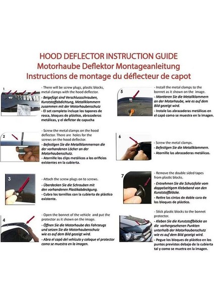 Doblo Ön Kaput Koruyucu Rüzgarlığı 2006 2007 2008 2009 2010 Uyumlu fırsatları