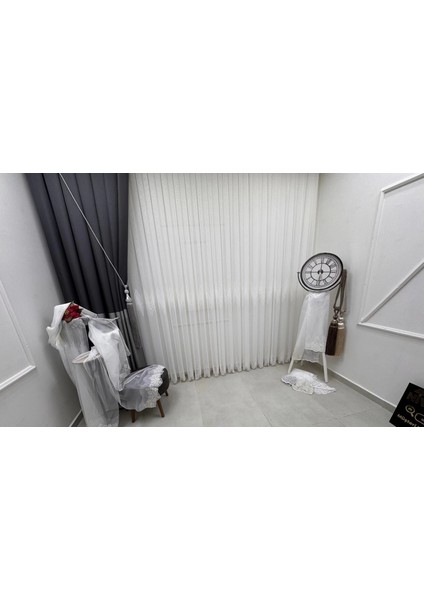 Nivemeshome Naturel Yeni Model 1/3 Sık Pileli Tül Perde Apm modelleri