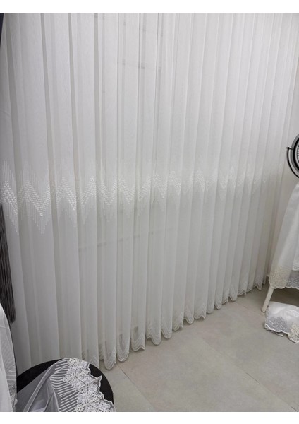 Nivemeshome Naturel Yeni Model 1/3 Sık Pileli Tül Perde Apm indirimleri