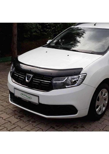 Dacia Logan Uyumlu Mcv Ön Kaput Koruma Rüzgarlığı 3mm Akrilik (Abs) Parlak Siyah Deflektör 2014-> modelleri