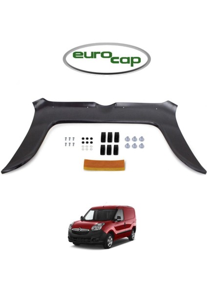 Opel Combo Ön Kaput Koruma Rüzgarlığı 3mm Akrilik (Abs) Parlak Siyah Deflektör 2011-2017 Uyumlu