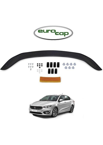 Fiat Egea Ön Kaput Koruma Rüzgarlığı 3mm Akrilik (Abs) Parlak Siyah Deflektör 2015->