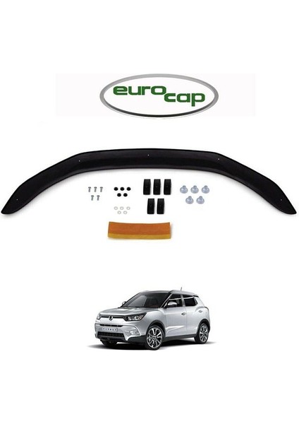 Ssangyong Tivoli Ön Kaput Koruma Rüzgarlığı 3mm Akrilik (Abs) Parlak Siyah Deflektör 2015-> modelleri