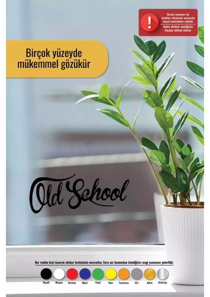 Old School - Araç, Oto, Laptop, Duvar Uyumlu Sticker 40*16 cm fırsatları