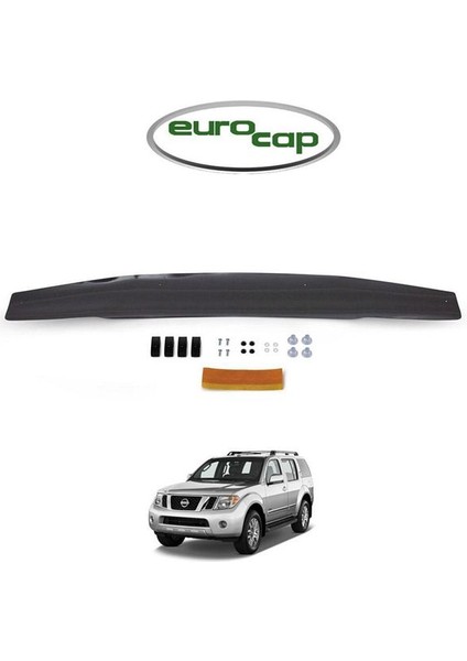 Nissan Pathfinder Ön Kaput Koruma Rüzgarlığı 3mm Akrilik Parlak Siyah Deflektör 2005-2014