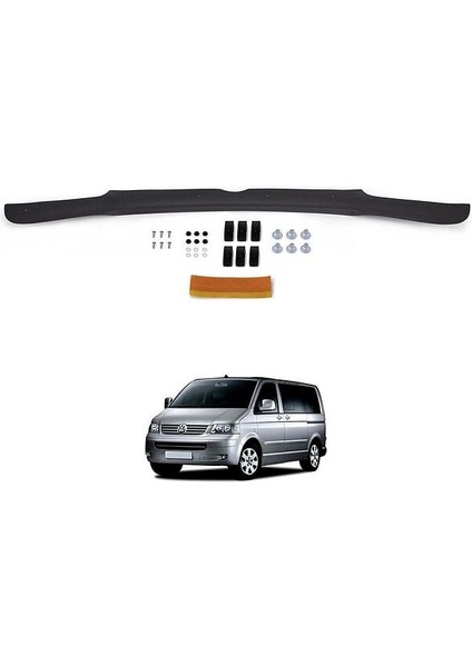 Ön Kaput Koruma Rüzgarlığı Volkswagen Transporter T5 2003-2009 (3mm Akrilik (Abs) Parlak Siyah) indirimleri