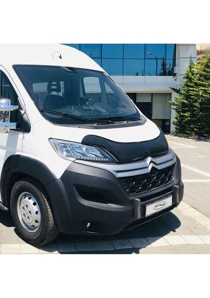 Citroen Jumper Ön Kaput Koruma Rüzgarlığı 3mm Akrilik (Abs) Parlak Siyah Deflektör 2014-> modelleri