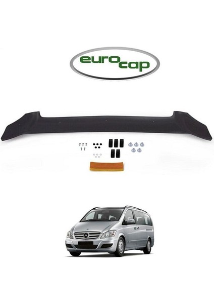 Mercedes Vito W639 Ön Kaput Koruma Rüzgarlığı 3mm Akrilik Parlak Siyah Deflektör 2011-2014