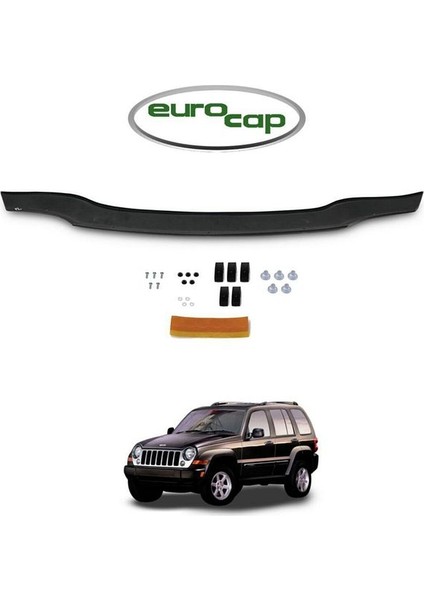 Jeep Cherokee Ön Kaput Koruma Uyumlu Rüzgarlığı 3mm Akrilik (Abs) Parlak Siyah Deflektör 2002-2008