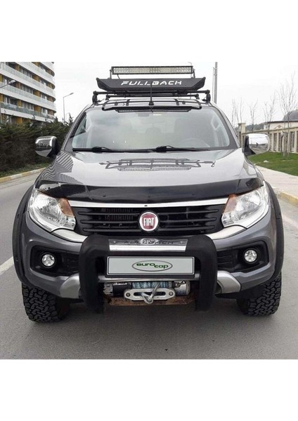 Fiat Fullback Ön Kaput Koruma Rüzgarlığ Uyumlu I 3mm Akrilik (Abs) Parlak Siyah Deflektör 2016-> modelleri