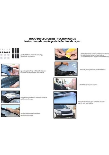 Ford Ranger Kaput Koruma / Kaput Rüzgarlığı 2011-2015 Arası Parlak Siyaj modelleri