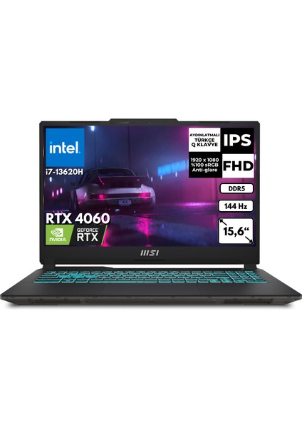 Msı Cyborg 15 I7-13620H 48 GB 256 GB SSD 8gb RTX4060 15.6" 144Hz Fhd Freedos Taşınabilir Bilgisayar A13VF-892XTRAT21