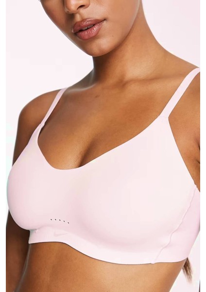 Training Dri Fit Alate Minimalist Light Support Padded Bra Light Pink Kadın Lazer Kesim Bra Açık Pembe modelleri