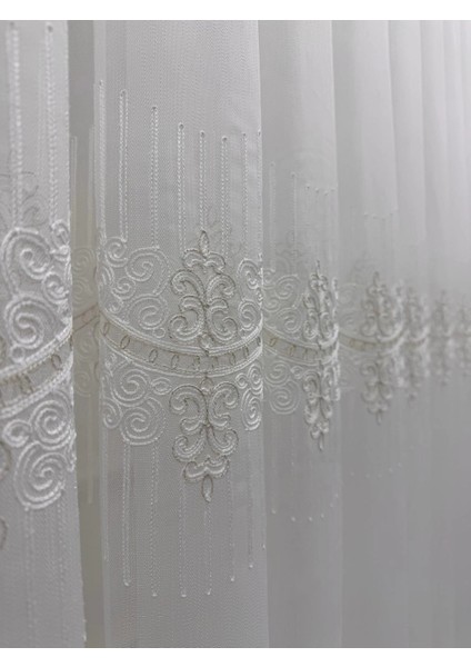 Nivemeshome Altın Dokulu DSN:2503 V-117 Premium Nakışlı 1/3 Sık Pileli Tül Perde Apm fırsatları