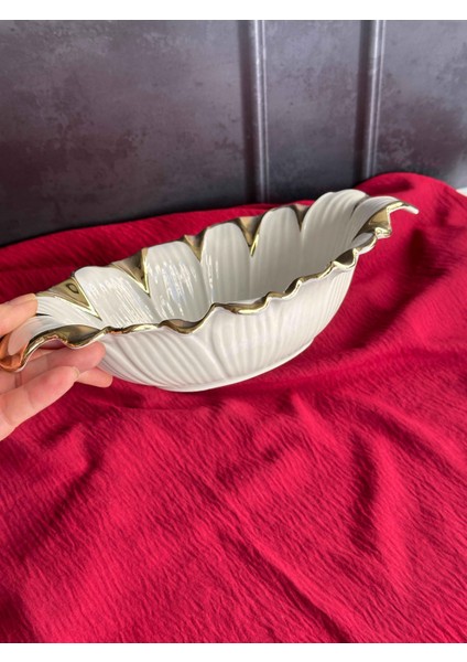 Flora Gold Oval Servis Sunum Tabak 27CM indirimleri