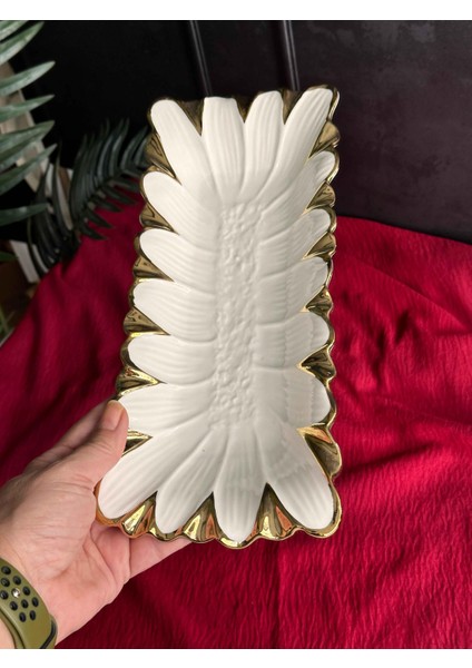 Flora Gold Dikdörtgen Sunum Tabak 32CM indirimleri