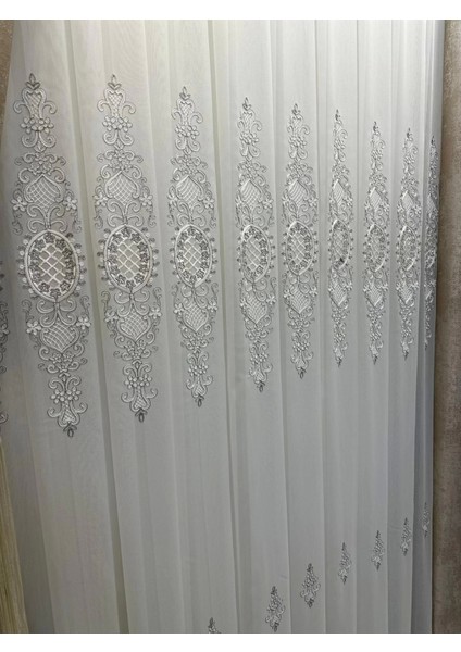 Nivemeshome Hürrem Gümüş Detaylı 1/3 Sık Pileli Tül Perde Apm fırsatları
