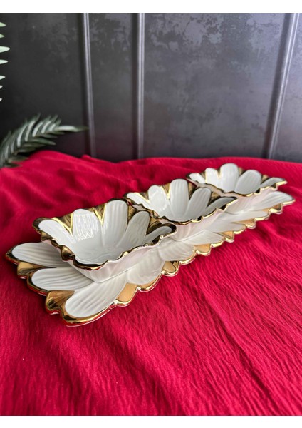 Flora Gold Sunum Kase Seti 3'lü indirimleri