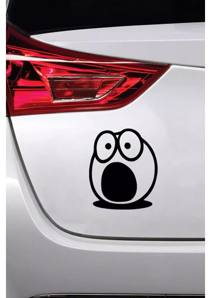 Şaşkın Emoji Sticker Oto Motor Laptop Duvar Folyo Sticker 20 x 24 cm modelleri