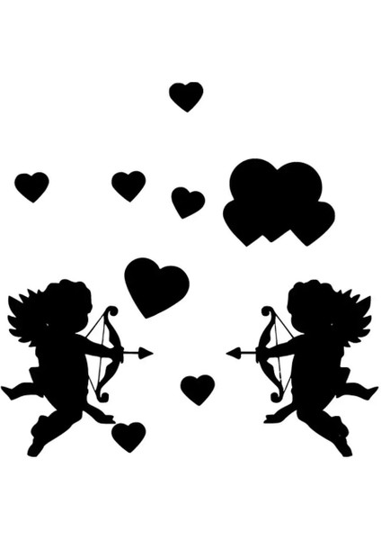 Aşk Melekleri Sticker Oto Motor Laptop Duvar Folyo Sticker 30X30 cm
