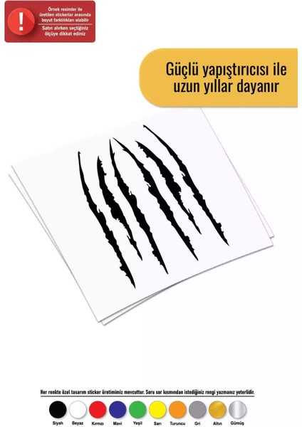 Pençe Takımı Sticker Oto Motor Laptop Duvar Folyo Sticker 30 x 42 cm