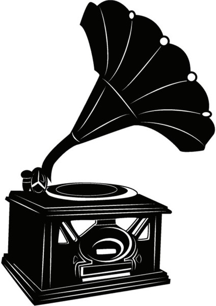 Nostaljik Gramofon Oto Motor Laptop Duvar Folyo Sticker 40X56 cm