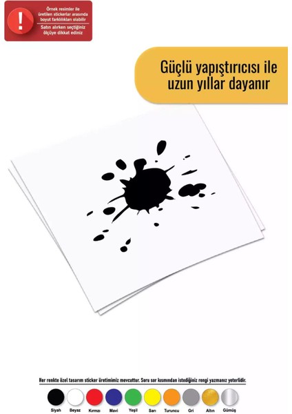 Çamur Sıçraması Sticker Oto Motor Laptop Duvar Folyo Sticker 25 x 25 cm