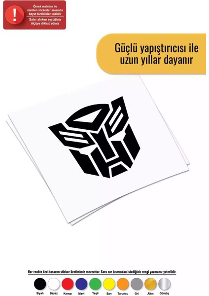 Transformers Kafası - Araç, Oto, Laptop, Duvar Uyumlu Sticker 10*10 cm