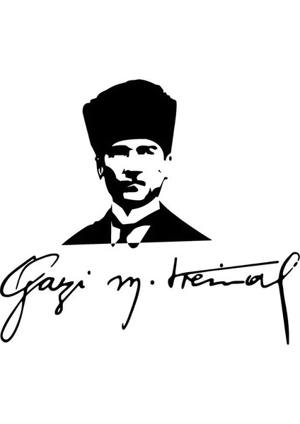Gazi M. Kemal Sticker Oto Motor Laptop Duvar Folyo Sticker 30 x 27 cm fiyatları