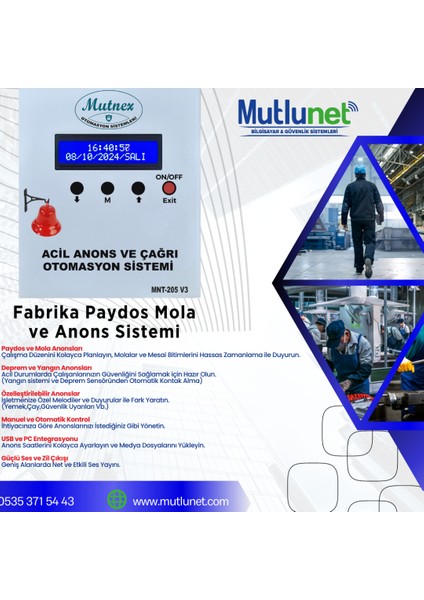 MNT-205 V3 Acil Anons ve Çağrı Otomasyon Sistemi fiyatları