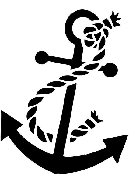 Gemi Çapası - Araç, Oto, Laptop, Duvar Uyumlu Sticker 10*13 cm