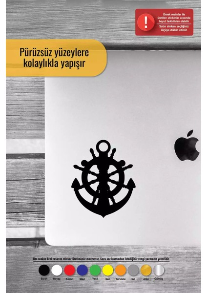 Çapa ve Dümen Sticker Oto Motor Laptop Duvar Folyo Sticker 40 x 48 cm fırsatları