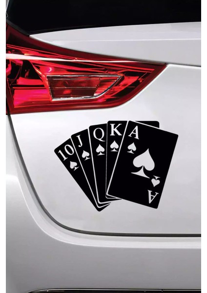 Poker Flush Sticker Oto Motor Laptop Duvar Folyo Sticker 80 x 56 cm modelleri