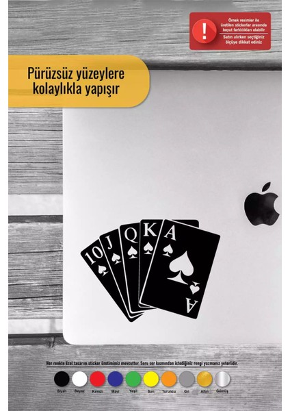 Poker Flush Sticker Oto Motor Laptop Duvar Folyo Sticker 80 x 56 cm fırsatları