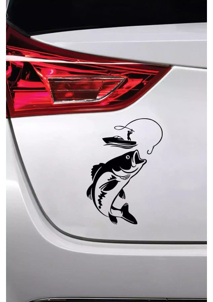 Balık Tutan Adam Sticker Oto Motor Laptop Duvar Folyo Sticker 25X35 cm modelleri