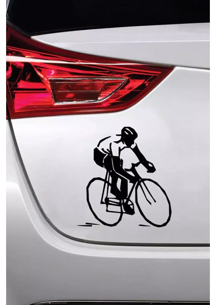 Bisiklet Yarışçısı Sticker Oto Motor Laptop Duvar Folyo Sticker 20 x 22 cm modelleri
