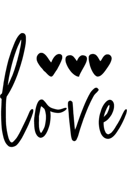 BYR002 Love ve Kalpler Sticker Oto Motor Laptop Duvar Folyo Sticker 25X22 cm [efsngrck]