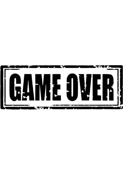Game Over Sticker Oto Motor Laptop Duvar Folyo Sticker 25X10 cm