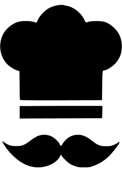 Bıyıklı Aşçı - Araç, Oto, Laptop, Duvar Uyumlu Sticker 30*39 cm