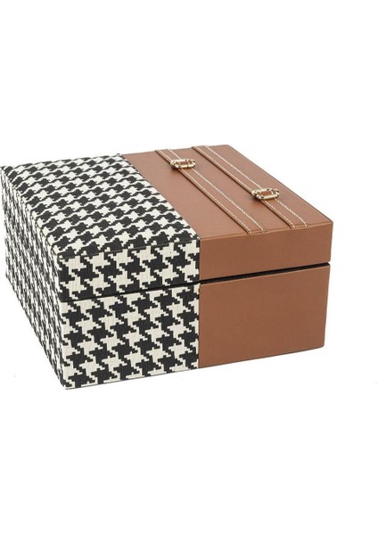 Kahve Deri Takı Kutusu 22X22X11CM P230.355272