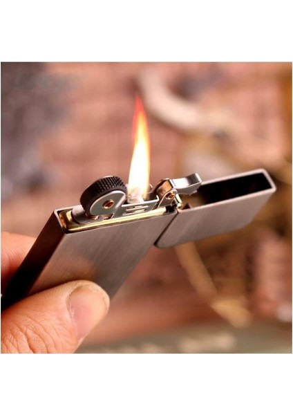 Kuboy Vintage Çakmak Benzinli Slim Çakmak Gümüş Renk modelleri